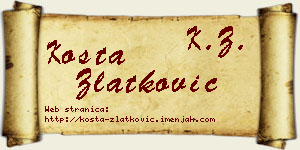 Kosta Zlatković vizit kartica